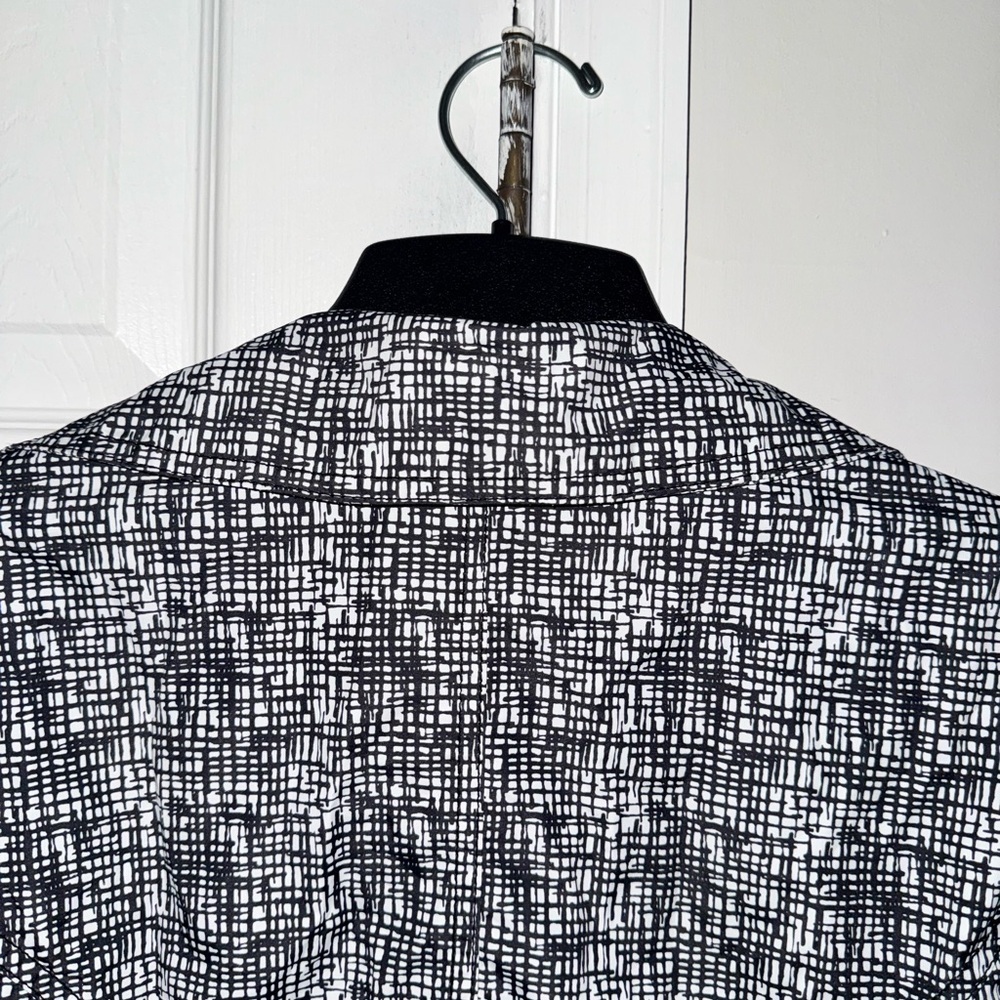 Faded Glory Women's L Black White Print Belted Lightweight Trench Coat Jacket - Picture 16 of 16